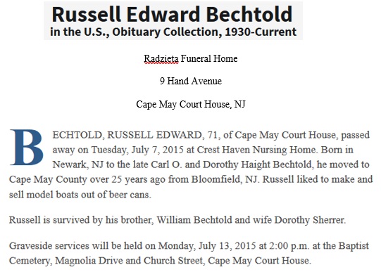 Russell Edward Bechtold Obituary 1