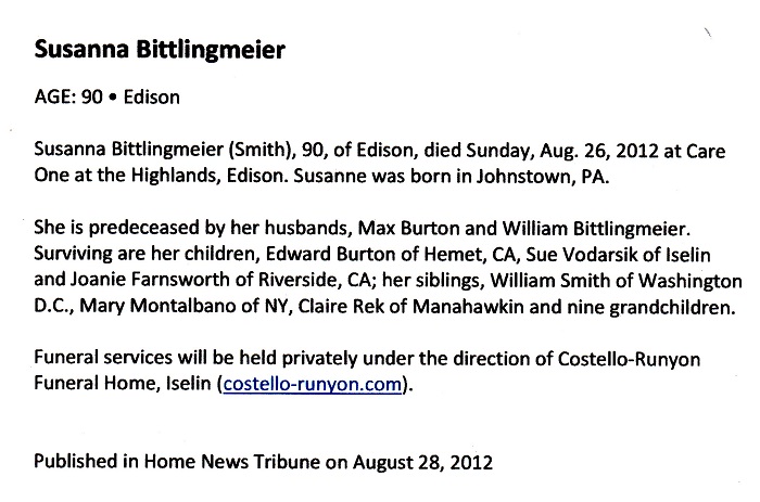 Susanna (Smith) Bittlingmeier Obituary