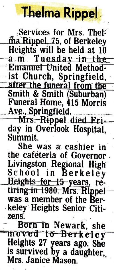 Thelma Rippel Obituary 2