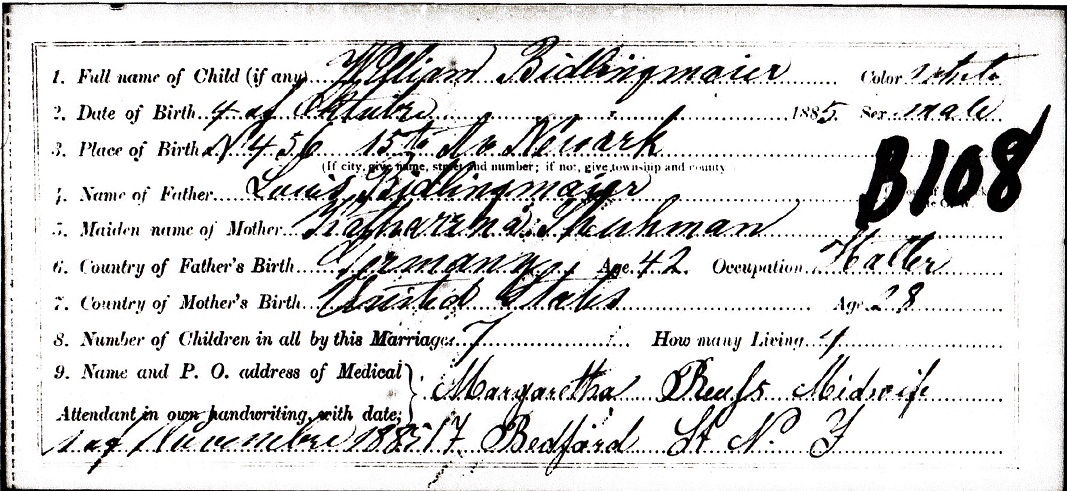 william Anthony Bittlingmeier Birth Certificate