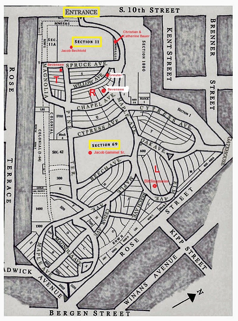 Woodland Cemetery Map