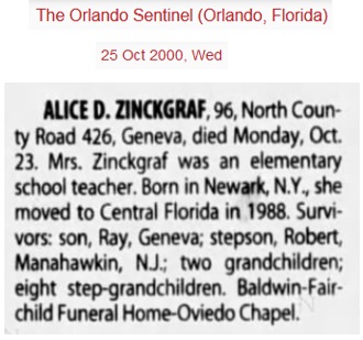 Alice Dietz Zinckgraf Obituary