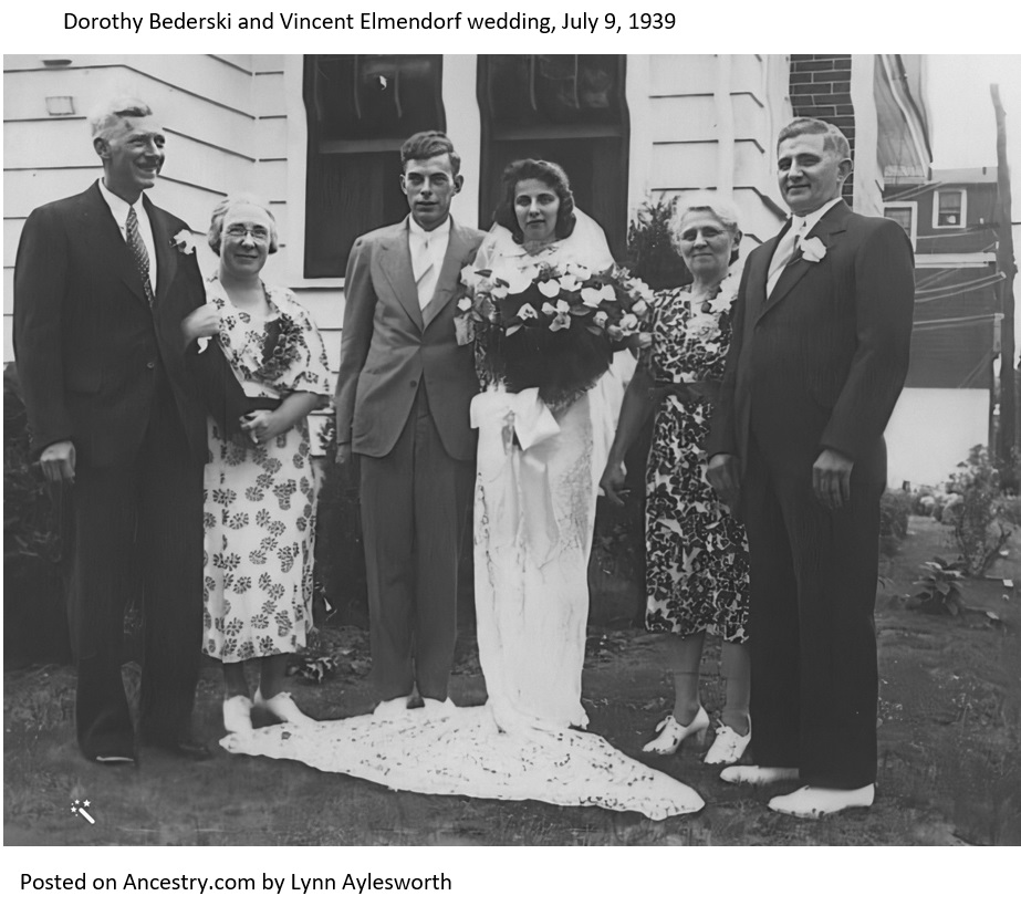 Dorothy Bederski and Vincent Elmendorf Marriage