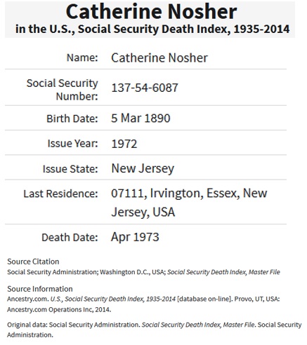 Catherine Germann Nosher SSDI