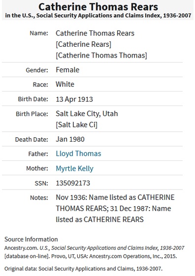 Catherine A. Thomas Rears SSACI