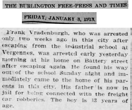 Frank Vradenburgh News Item