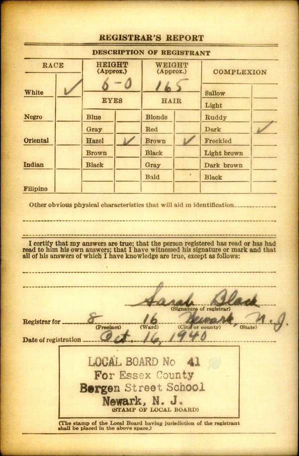 George A. Knopf WW2 Draft Registration