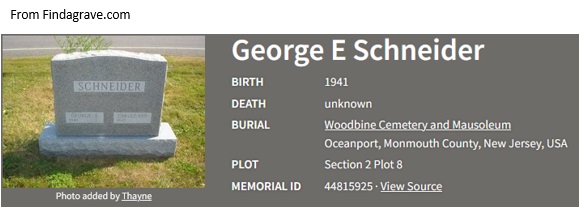 George Edward Schneider Cemetery Record