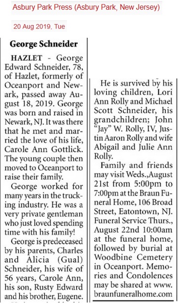 George Edward Schneider Obituary