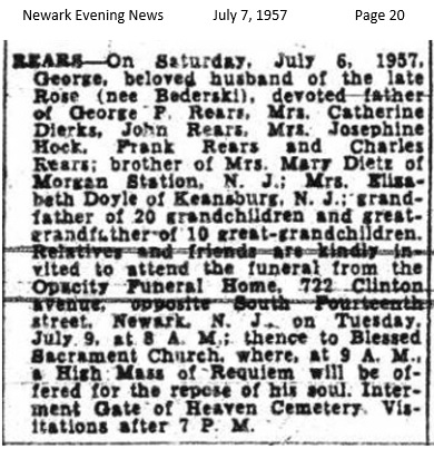 George Rears Obituary