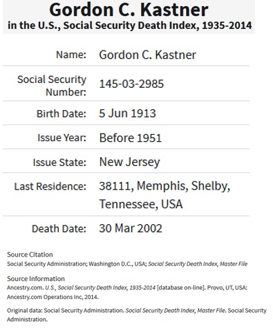 Gordon Kastner SSDI