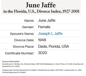 June McMenamin and Joseph Jaffe Divorce