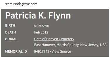 Patricia K. Rears Flynn Cemetery Record