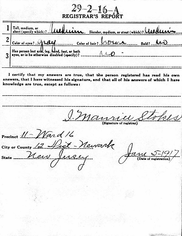 Peter Bederski World War I Draft Registration