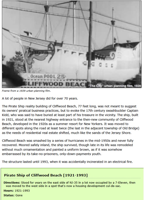 The Pirate Ship in Cliffwood Beach, New Jersey