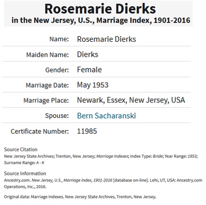 Rosemarie Dierks and Bernard Sacharanski Marriage