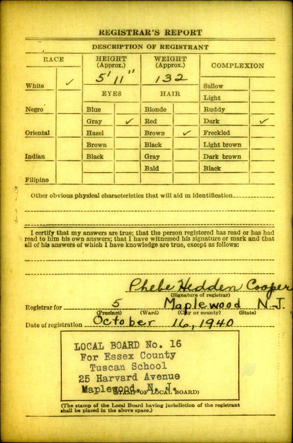 Russell Tyson World War II Draft Registration