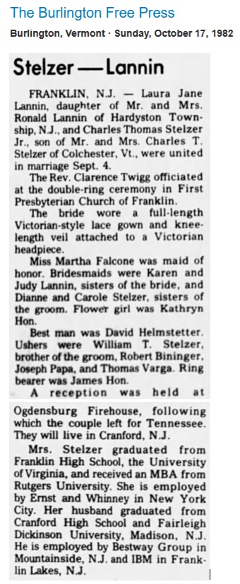 Charles Stelzer Jr. Marriage